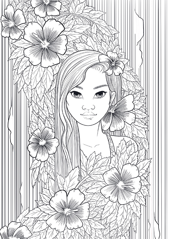 Linework of the above image before color.