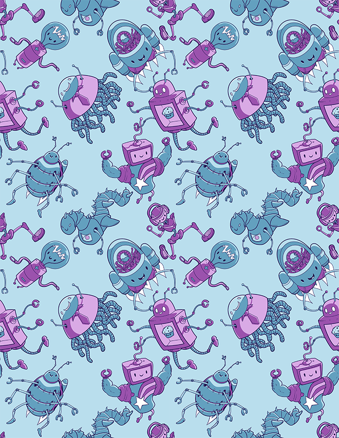 Repeating robots pattern