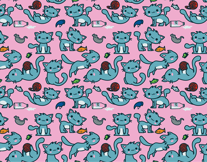 Repeating kitty pattern