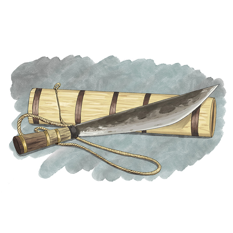 A Vietnamese-Hmong knife with bamboo