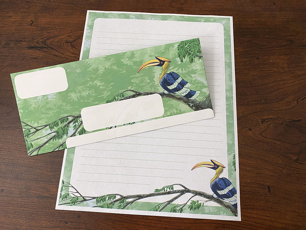 Featured image for “Printable 10 Envelope and Matching Stationery – Hornbill”